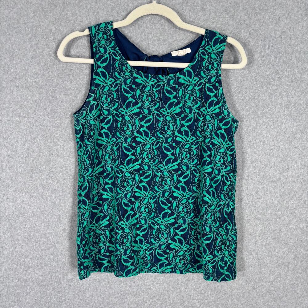 Tulle Anthropologie Blouse XS Green Lace Neck Bow Tie Feminine Career Church